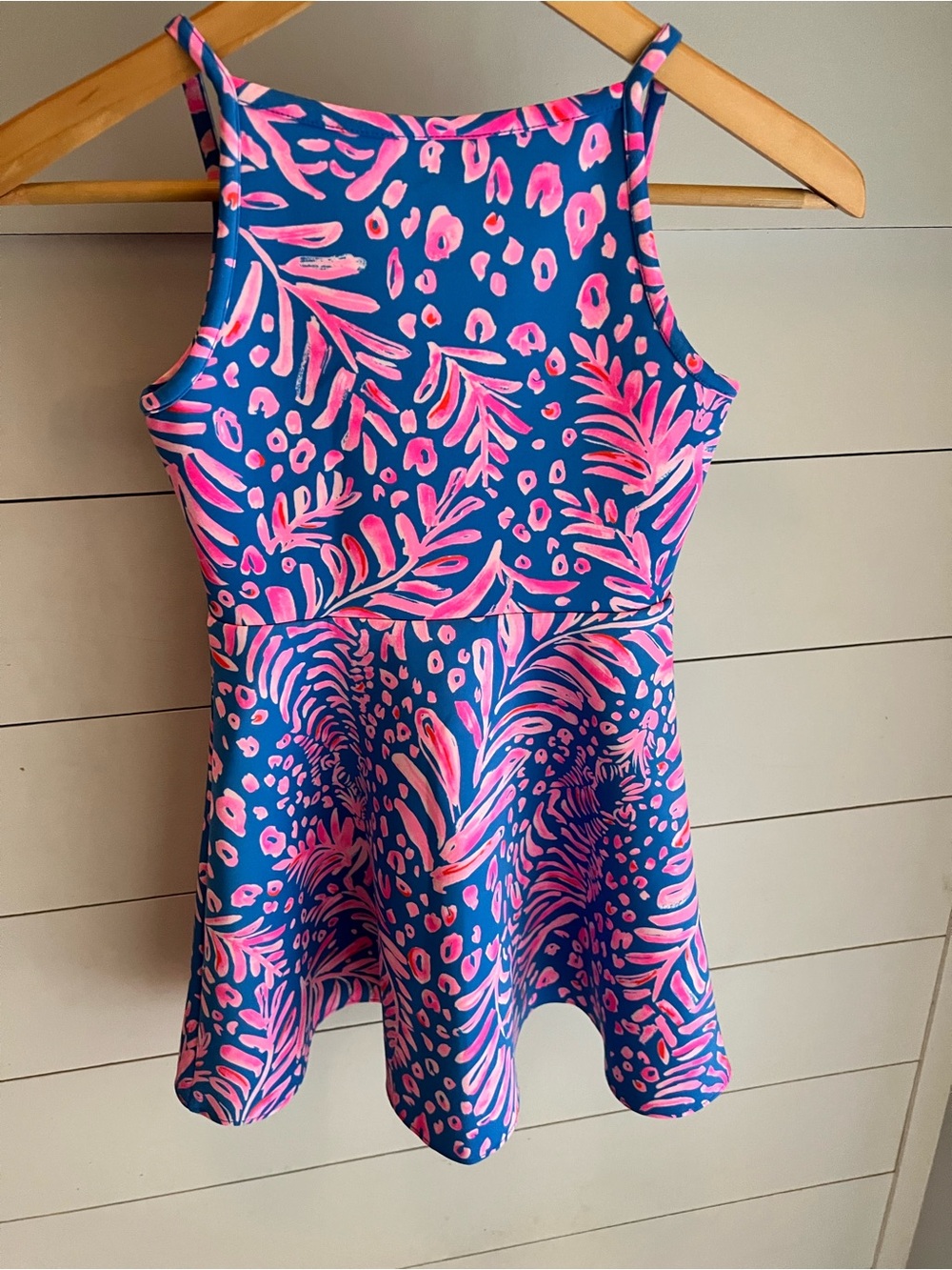 Lilly Pulitzer Girls Breelyn Blue and Pink Twirl Scallop top Dress Size 8 - Picture 2 of 10